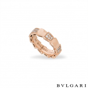Bvlgari Rose Gold Diamond Serpenti Viper Ring 353300 Bvlgari Rose Gold Diamond Serpenti Viper Ring 353300